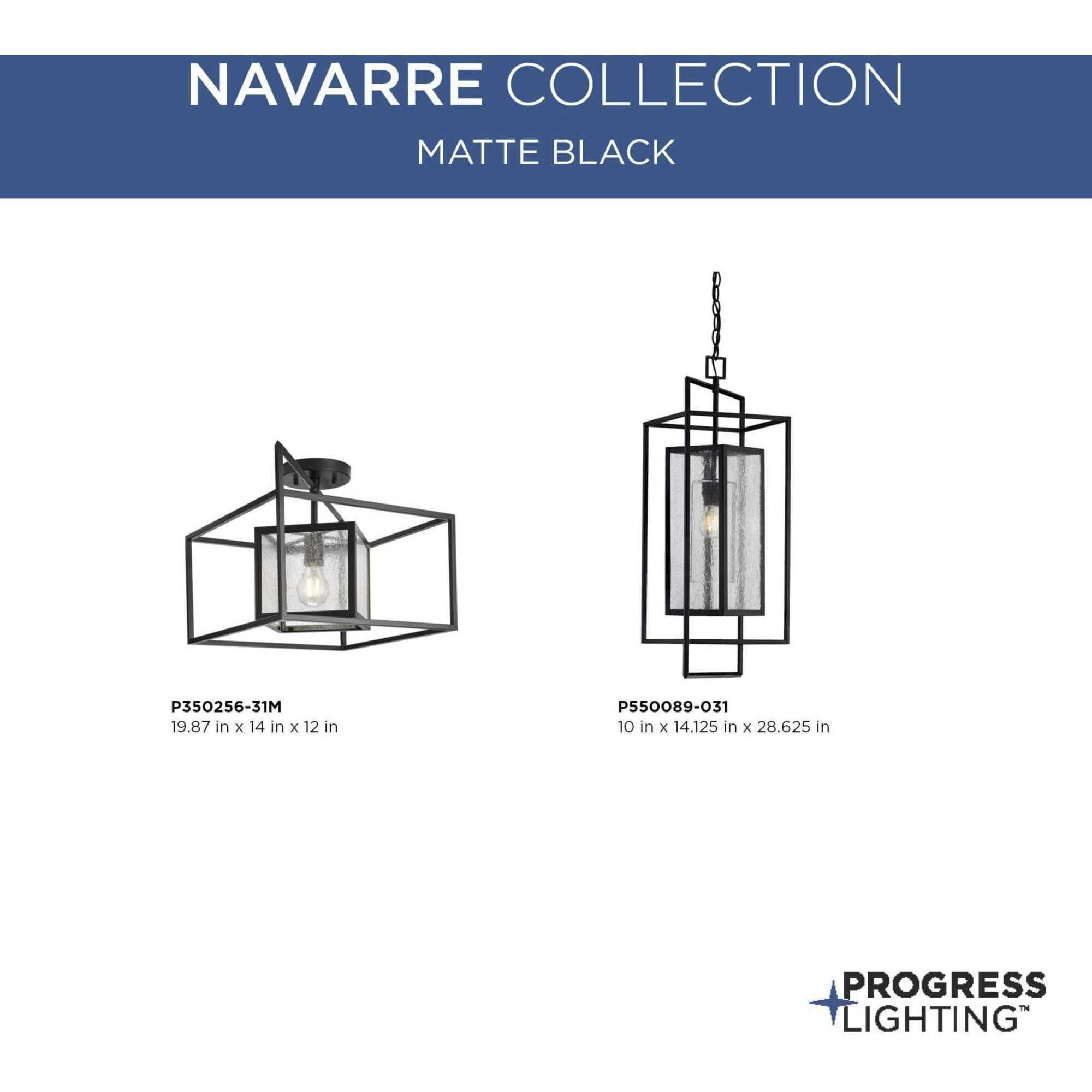 Navarre 1 Light Matte Black Outdoor Pendant