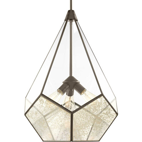 Cinq 3 Light Antique Bronze Pendant Ceiling Light, Design Series