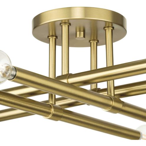 Arya 4 Light 20.12 inch Brushed Gold Semi-Flush Mount Ceiling Light, Design Series