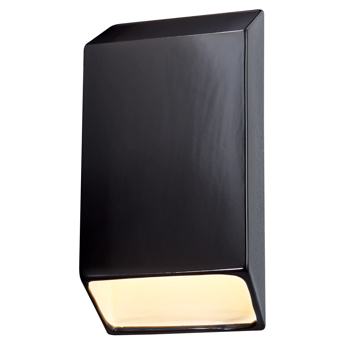 Ambiance LED 7 inch White Crackle ADA Wall Sconce Wall Light, Closed Top Fixture, Tapered Rectangle