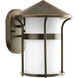 Welcome 1 Light 11 inch Antique Bronze Outdoor Wall Lantern in Etched