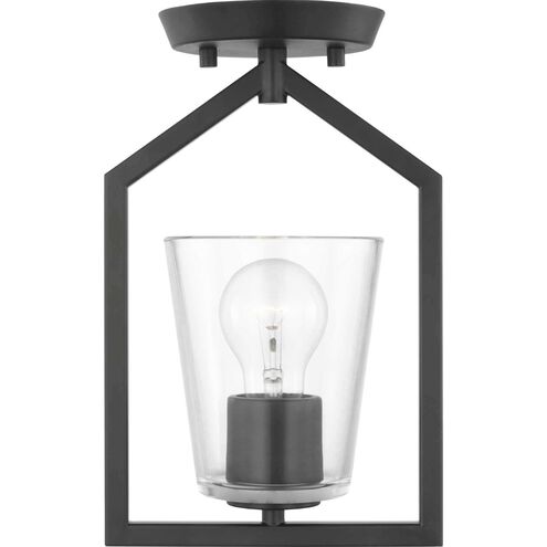 Vertex 1 Light 5 inch Matte Black Semi-Flush Mount Ceiling Light