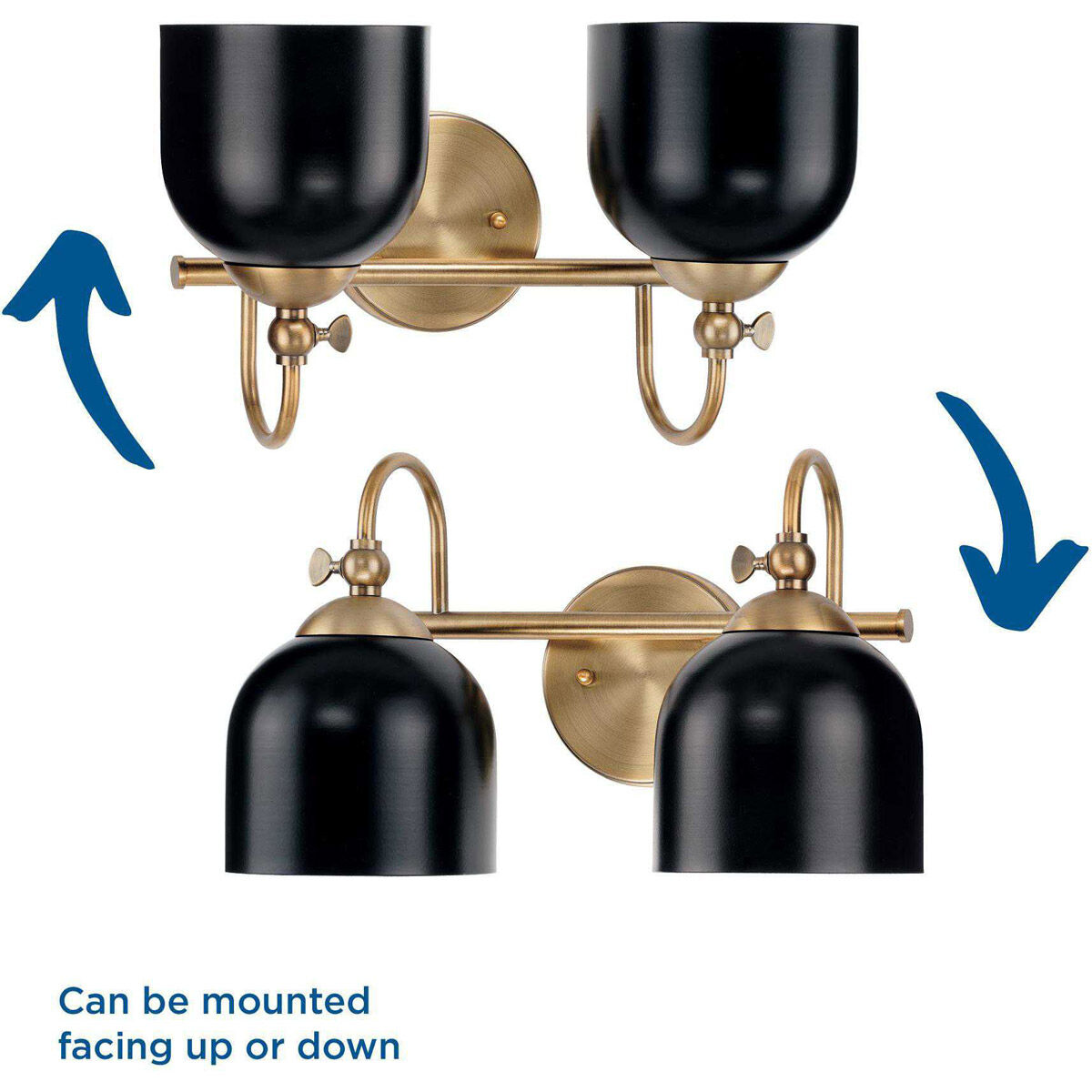 Dalton 2 Light 15 inch Vintage Brass Bath Vanity Wall Light