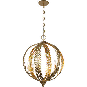Atlas 6 Light 24 inch Grecian Gold Pendant Ceiling Light