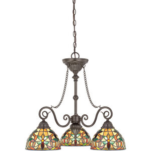Kami 3 Light 25 inch Vintage Bronze Dinette Chandelier Ceiling Light, Naturals