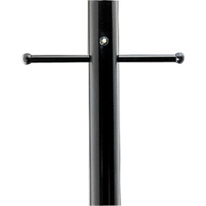 Outdoor Posts 84 inch Matte Black Outdoor Aluminum Post in Photocell Included, with Ladder Rest and Photocell