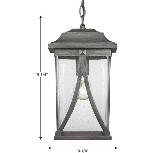 Abbott 1 Light 8 inch Antique Pewter Outdoor Hanging Lantern