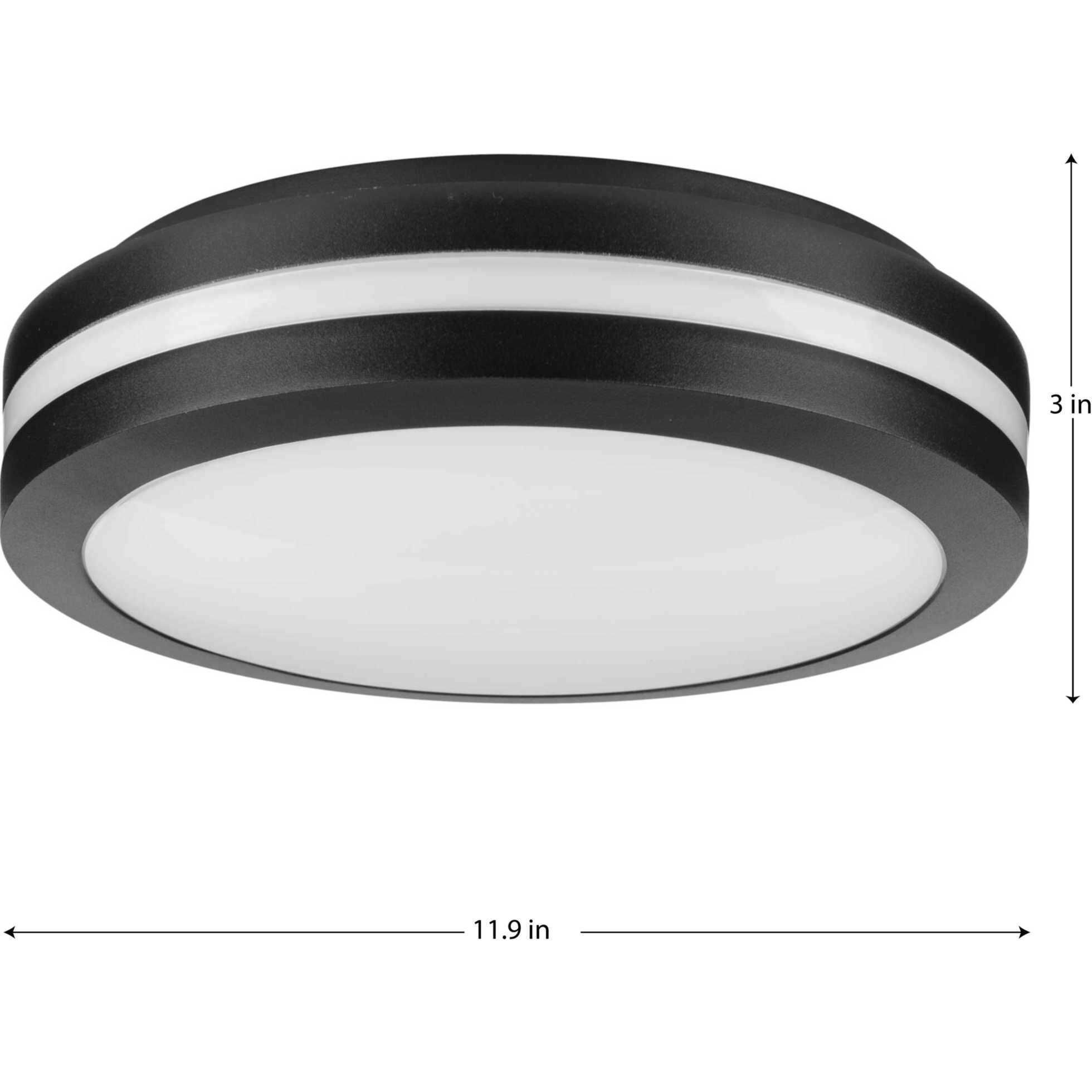 Hard Nox LED 11.9 inch Black Outdoor Flush Mount, Progress LED