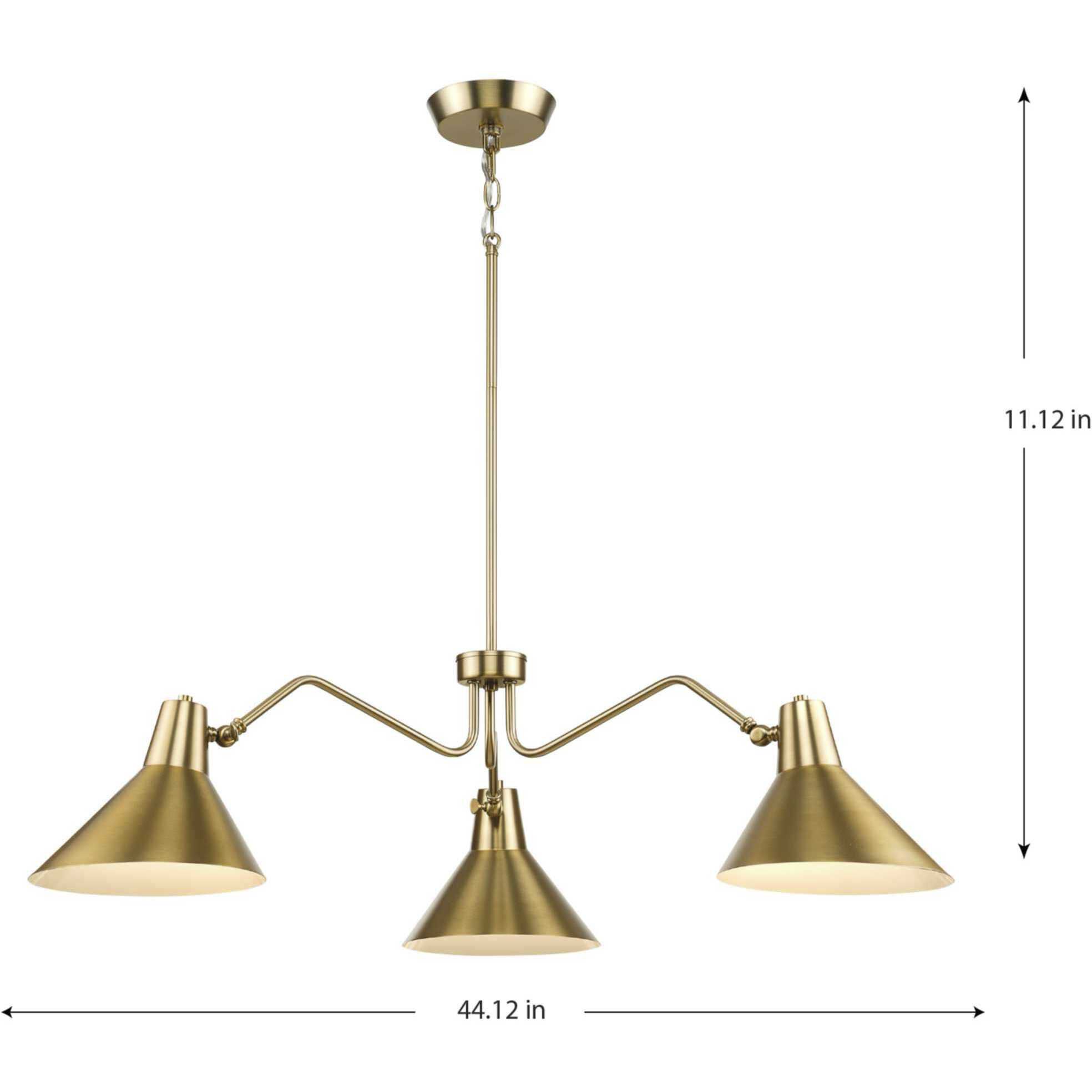 Trimble 3 Light 44.12 inch Brushed Bronze Chandelier Ceiling Light, Design Series
