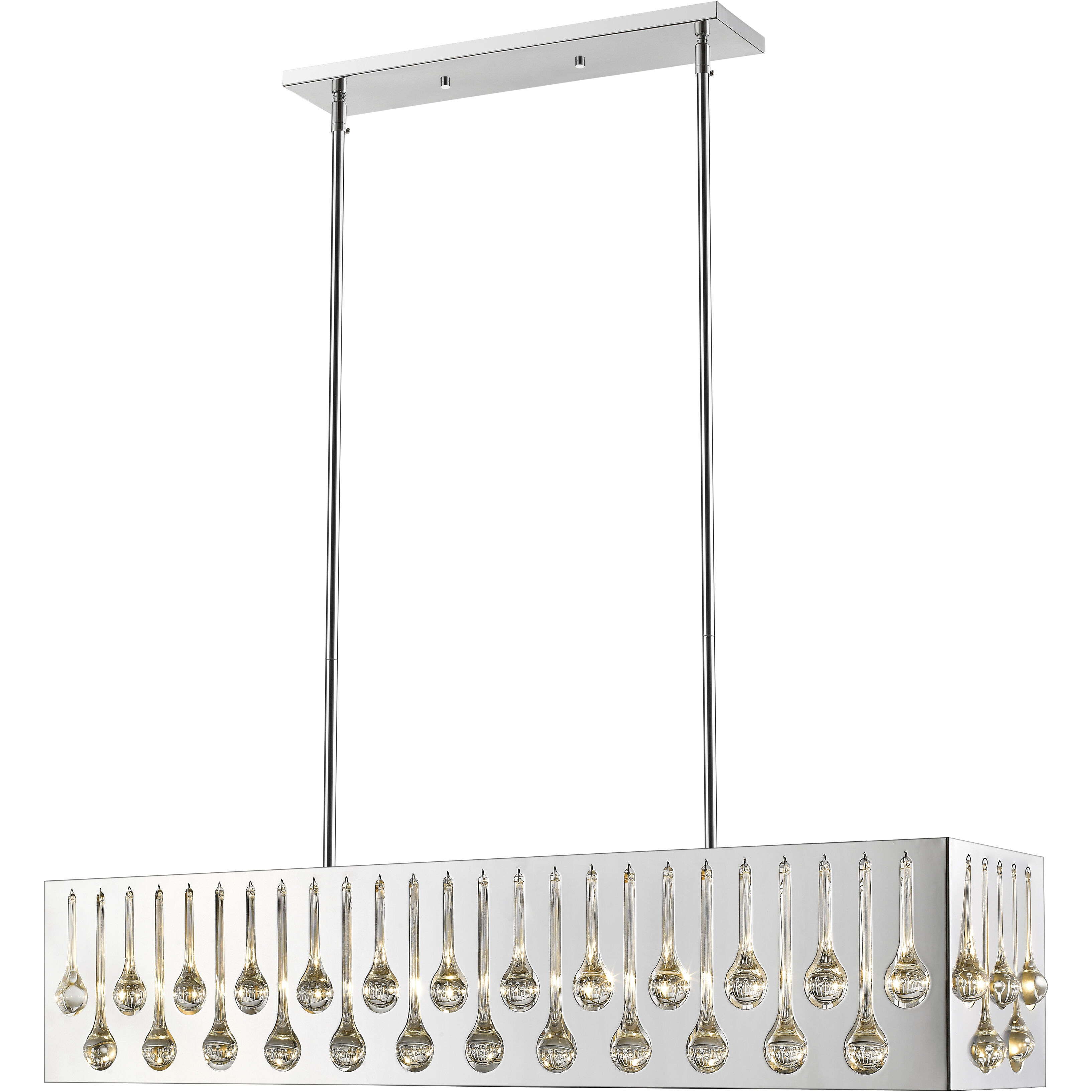 Oberon 7 Light 43 inch Chrome Linear Chandelier Ceiling Light