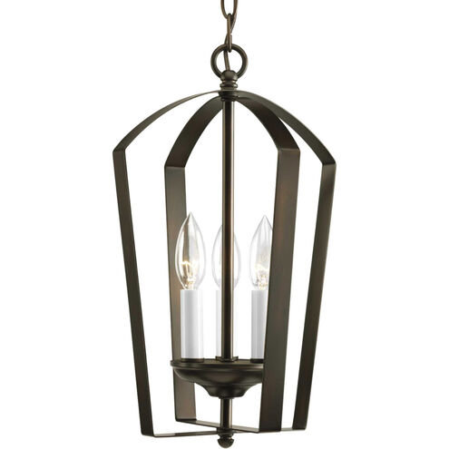 Gather 3 Light 10 inch Antique Bronze Foyer Pendant Ceiling Light