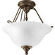Avalon 3 Light 13 inch Antique Bronze Close-to-Ceiling Ceiling Light in Alabaster Glass