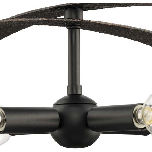 Allegheny 4 Light 24 inch Matte Black Semi-Flush Mount Ceiling Light, Design Series