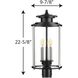 Squire 3 Light 23 inch Matte Black Outdoor Post Lantern in Black and Stainless Steel