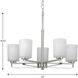 League 5 Light 24 inch Brushed Nickel Chandelier Ceiling Light