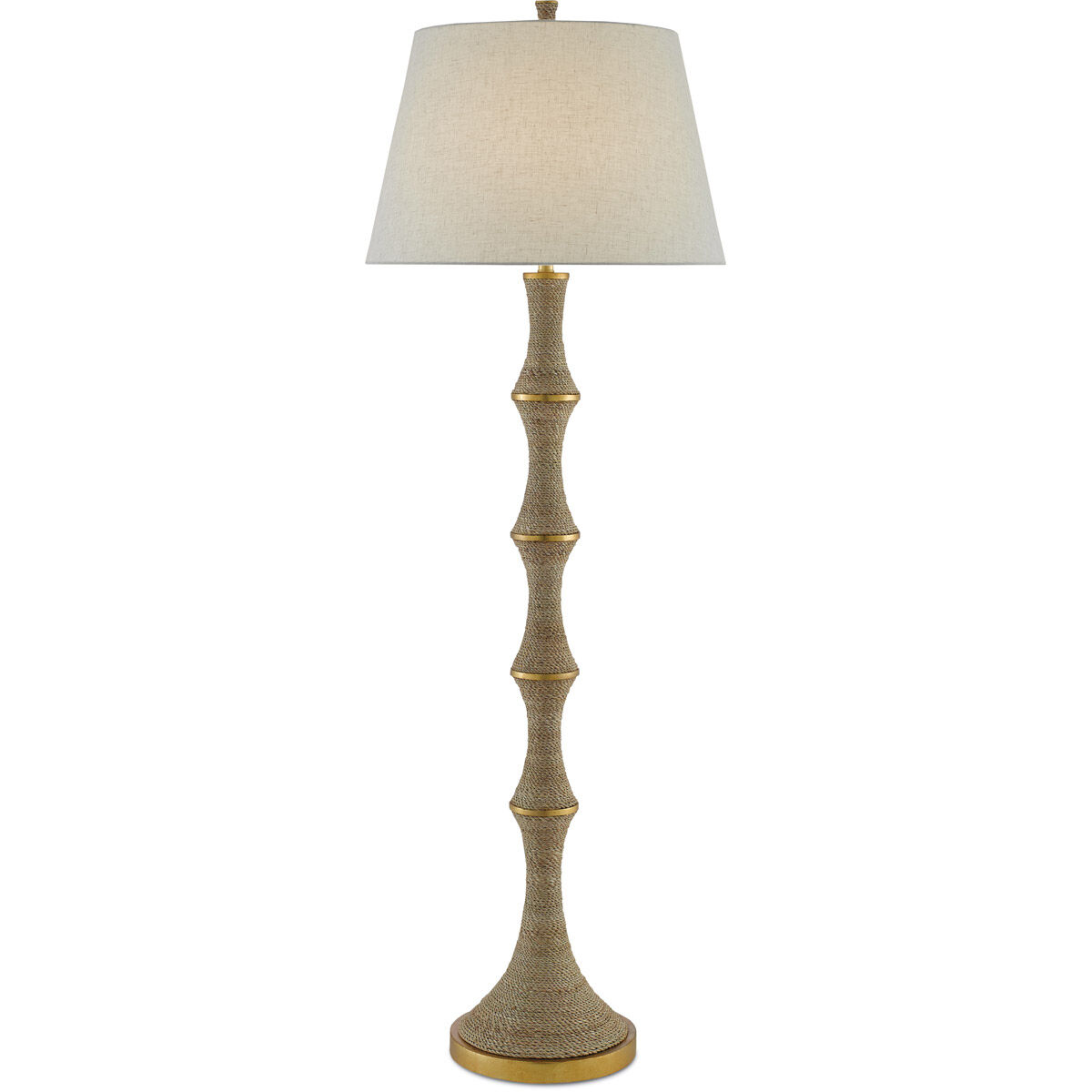 Bourgeon 66 inch 150 watt Natural/Dark Contemporary Gold Leaf Floor Lamp Portable Light