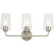 Celino 3 Light 23.25 inch Brushed Nickel Vanity Light Wall Light