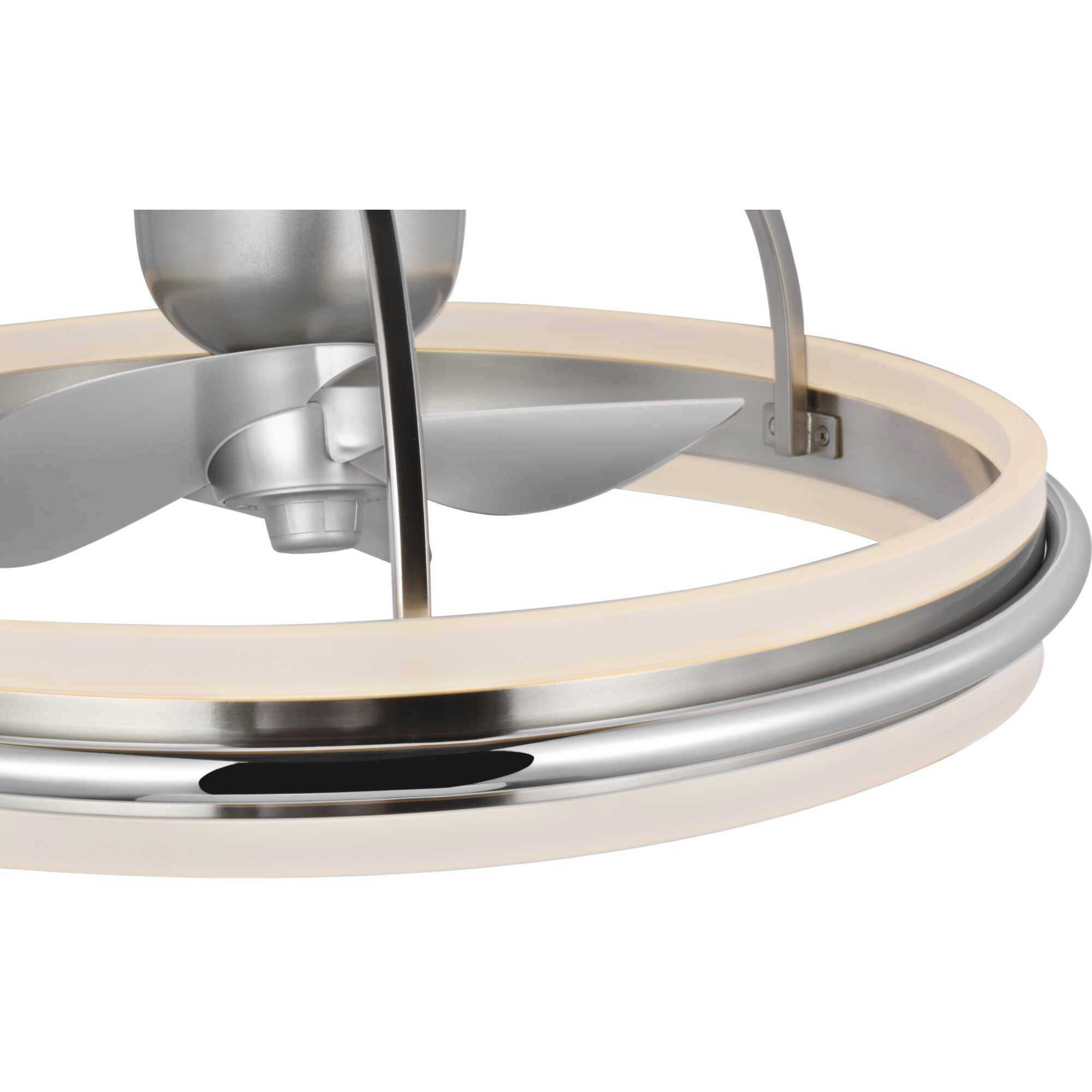 Burnett 20.94 inch Brushed Nickel with Silver Blades Outdoor Ceiling Fan