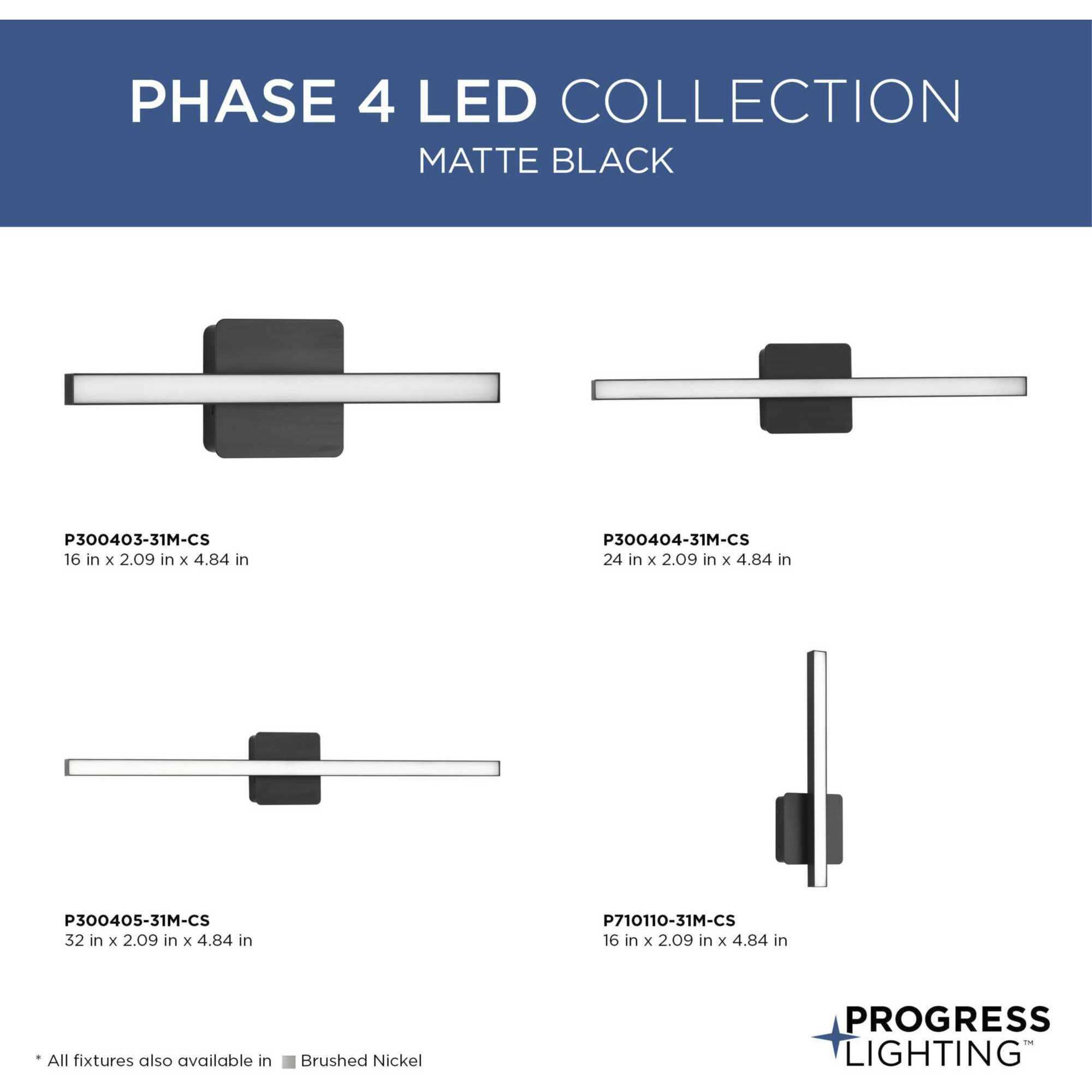 Phase 4 LED LED 32 inch Matte Black Linear Vanity Light Wall Light