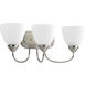 Heart 3 Light 21.63 inch Brushed Nickel Bath Vanity Wall Light
