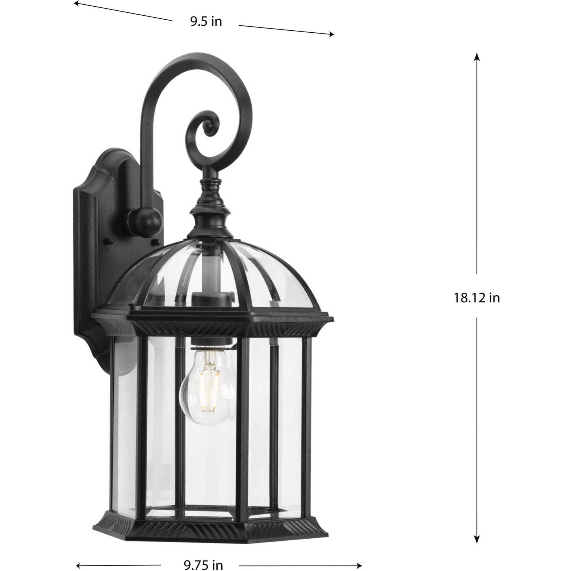 Dillard 1 Light 18 inch Textured Black Outdoor Wall Lantern