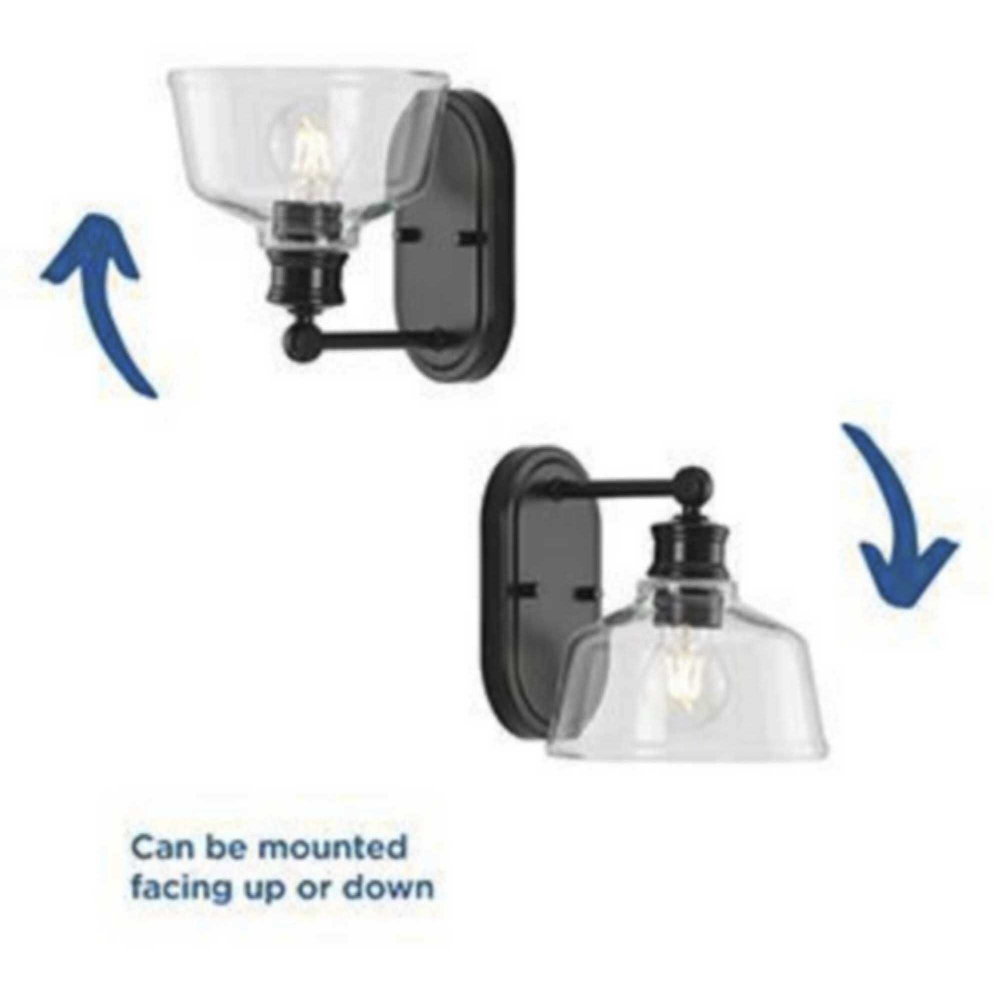 Singleton 1 Light 7.62 inch Matte Black Bath Vanity Wall Light