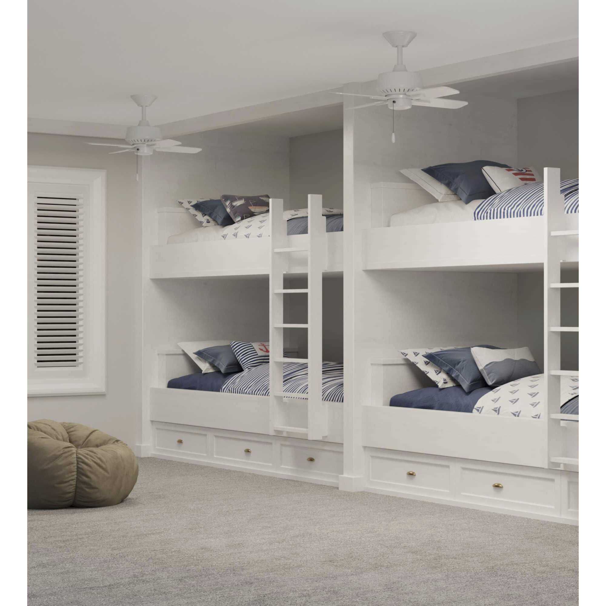 Drift 32 inch White with White/Driftwood Blades Ceiling Fan