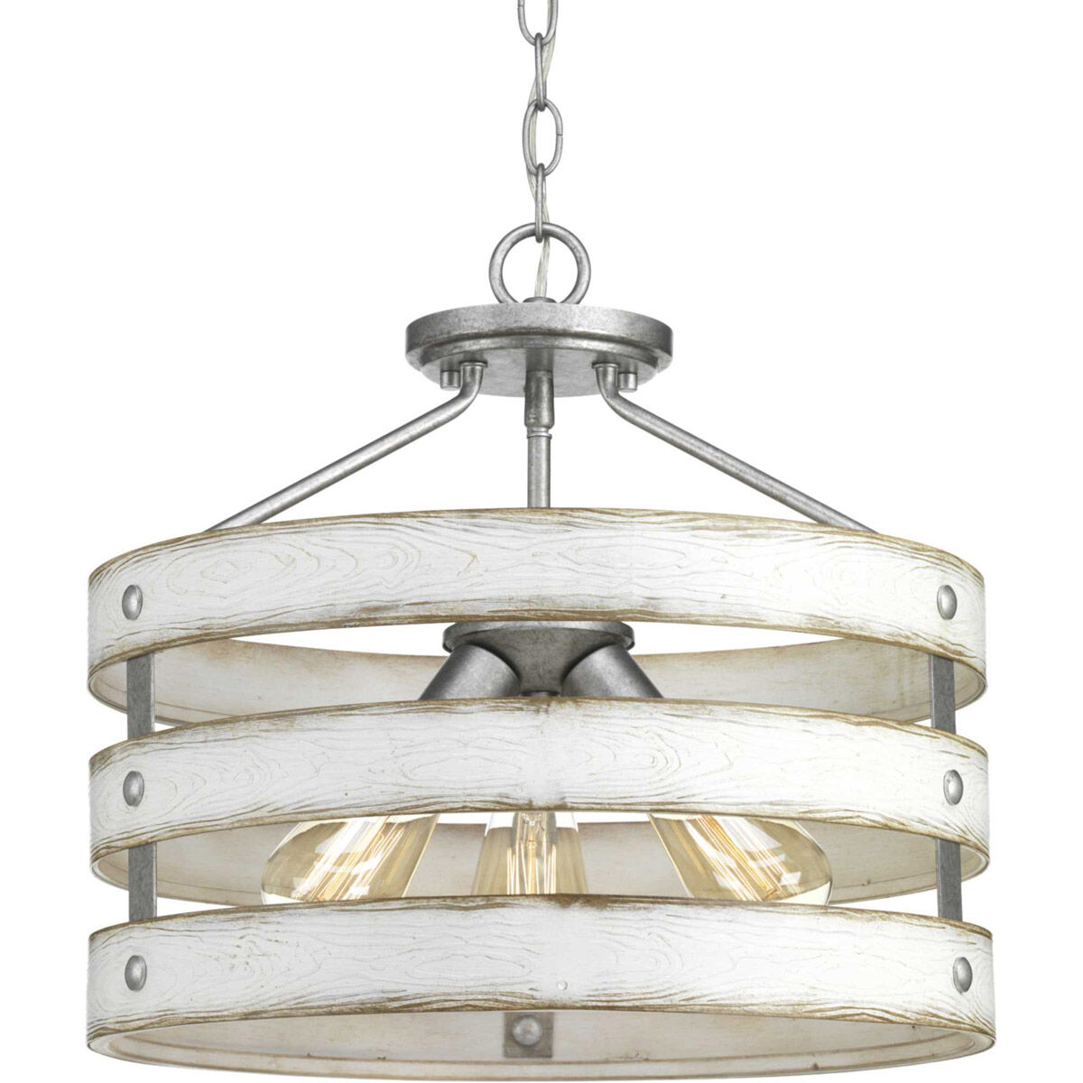 Gulliver 3 Light 17 inch Galvanized Semi-Flush Mount Convertible Ceiling Light