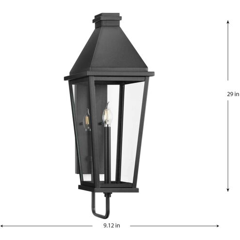 Richmond Hill 1 Light 29 inch Textured Black Outdoor Wall Lantern, Design Series