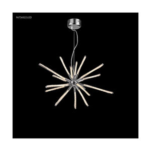 Pyramid LED 28 inch Silver Crystal Chandelier Ceiling Light