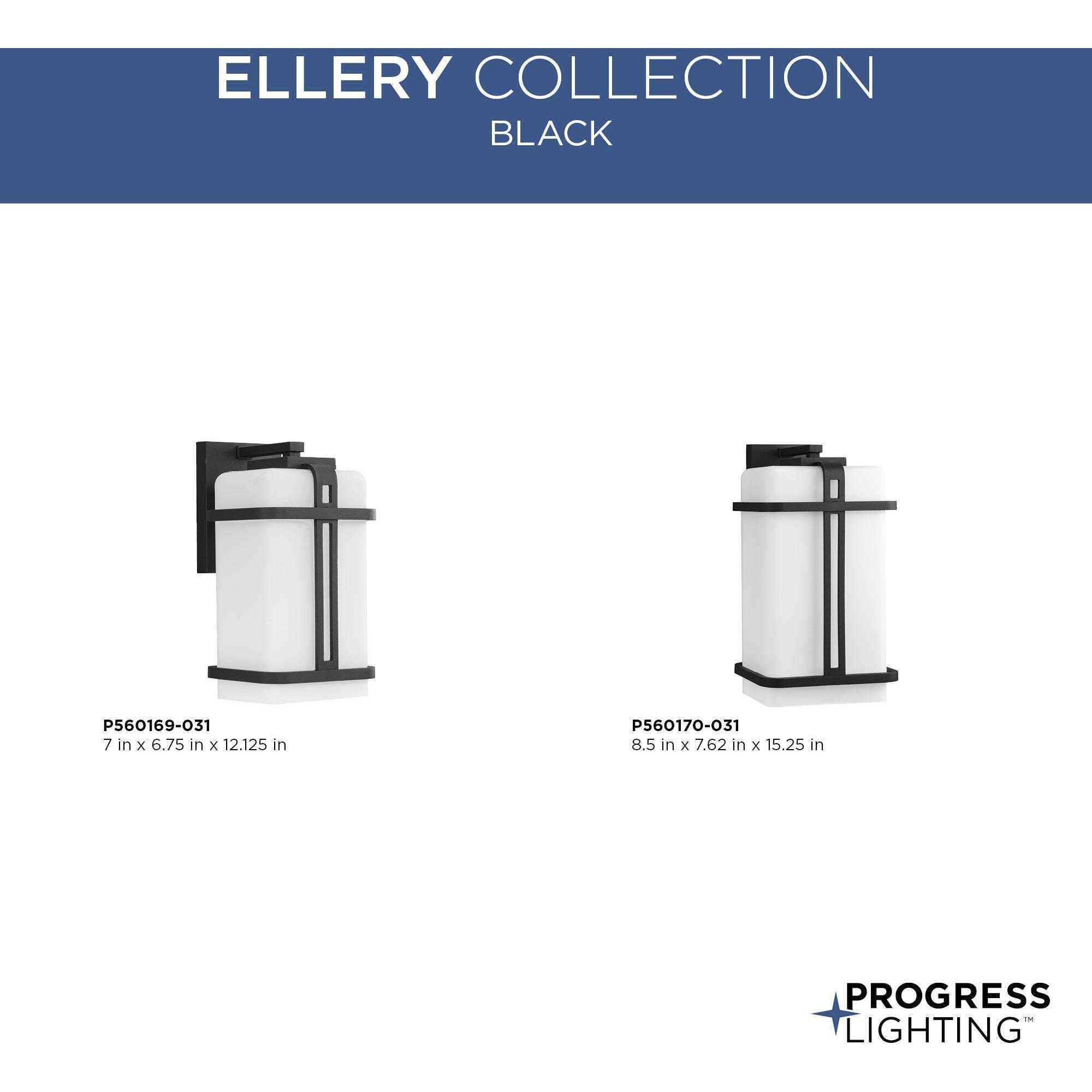 Ellery 1 Light 15.25 inch Black Outdoor Wall Lantern