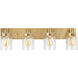 Calhoun 4 Light 30 inch Vintage Brass Bath Vanity Wall Light