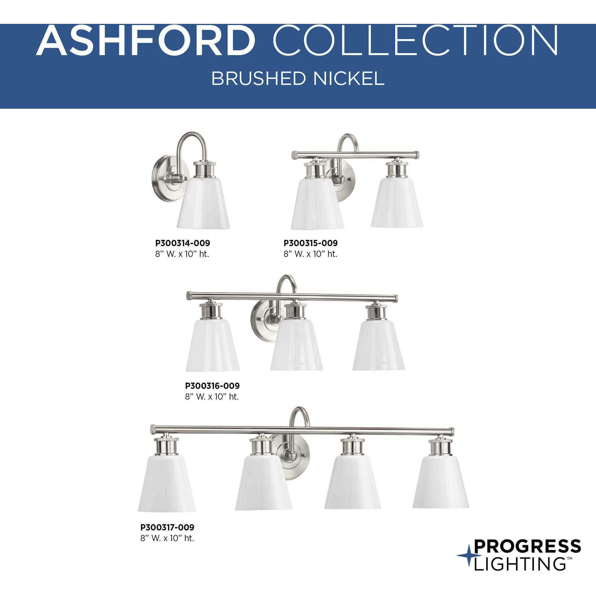 Ashford 4 Light 34 inch Brushed Nickel Bath Vanity Wall Light