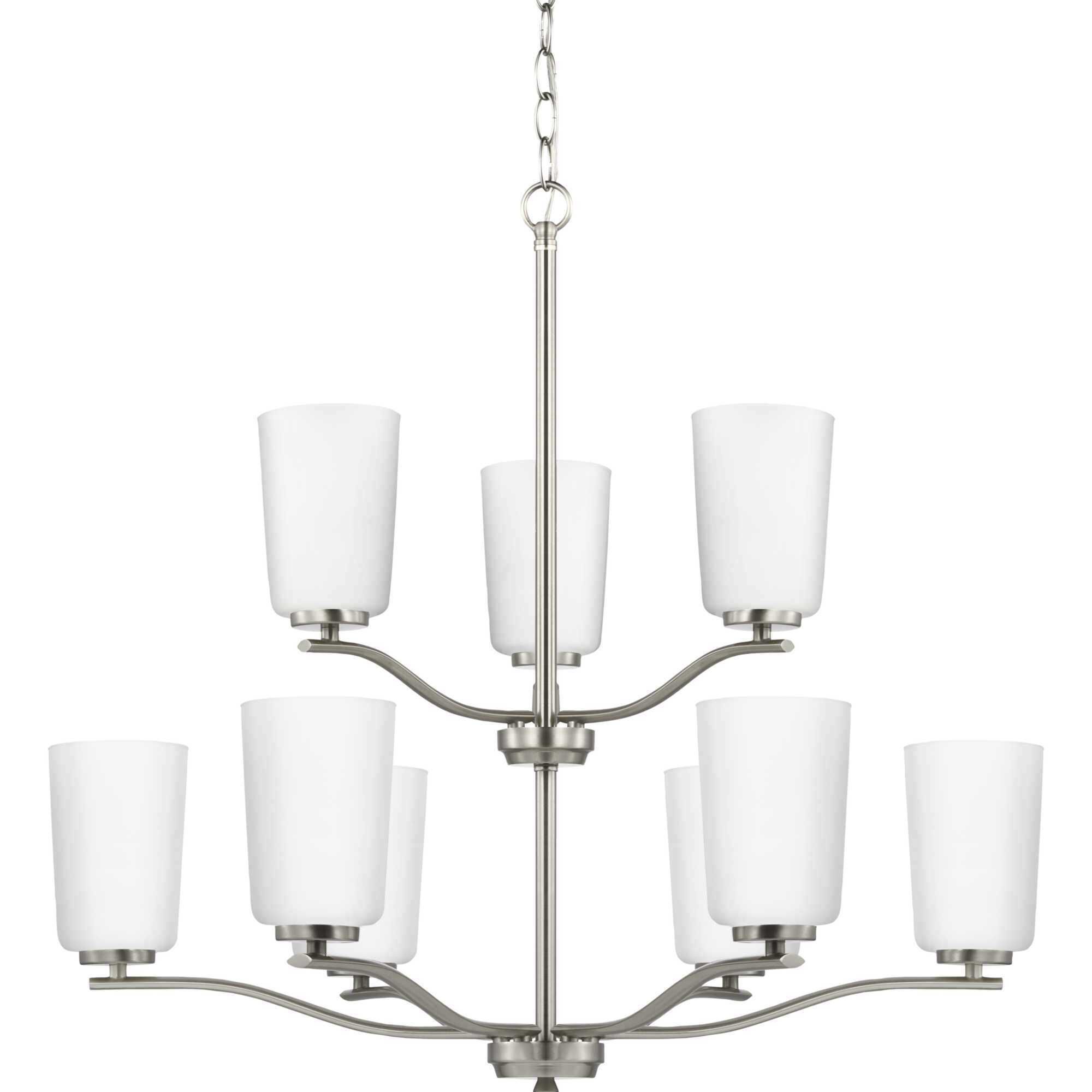 Adley 9 Light 28 inch Brushed Nickel Chandelier Ceiling Light