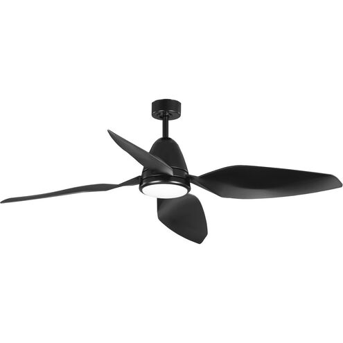 Holland 60 inch Black with Matte Black Blades Ceiling Fan, Progress LED