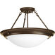 Eclipse 3 Light 19.38 inch Antique Bronze Semi-Flush Mount Ceiling Light