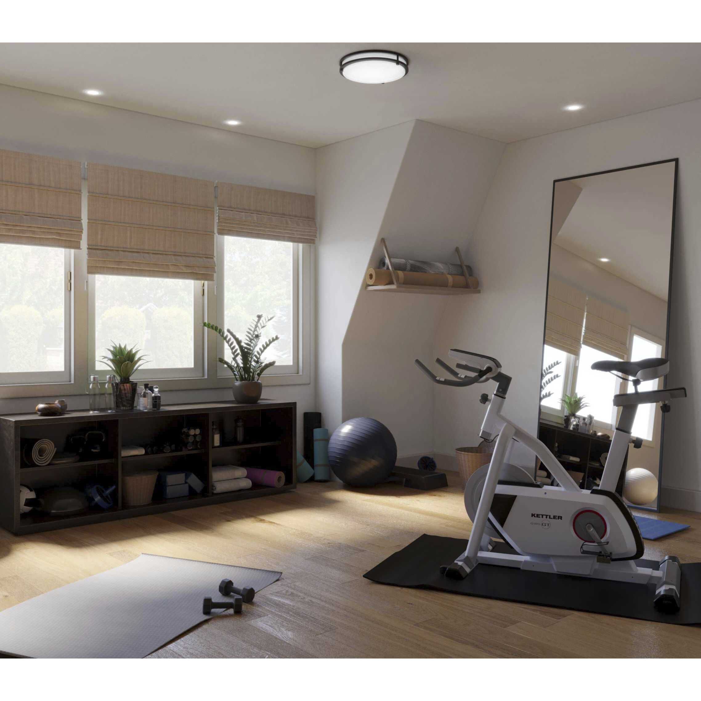 Abide LED LED 14 inch Matte Black Flush Mount Ceiling Light, Medium, Progress LED