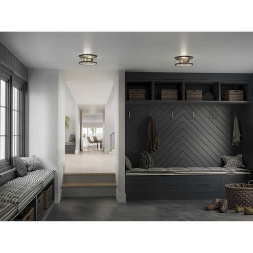 Lattimore 2 Light 13 inch Aged Brass Flushmount Ceiling Light, Design Series