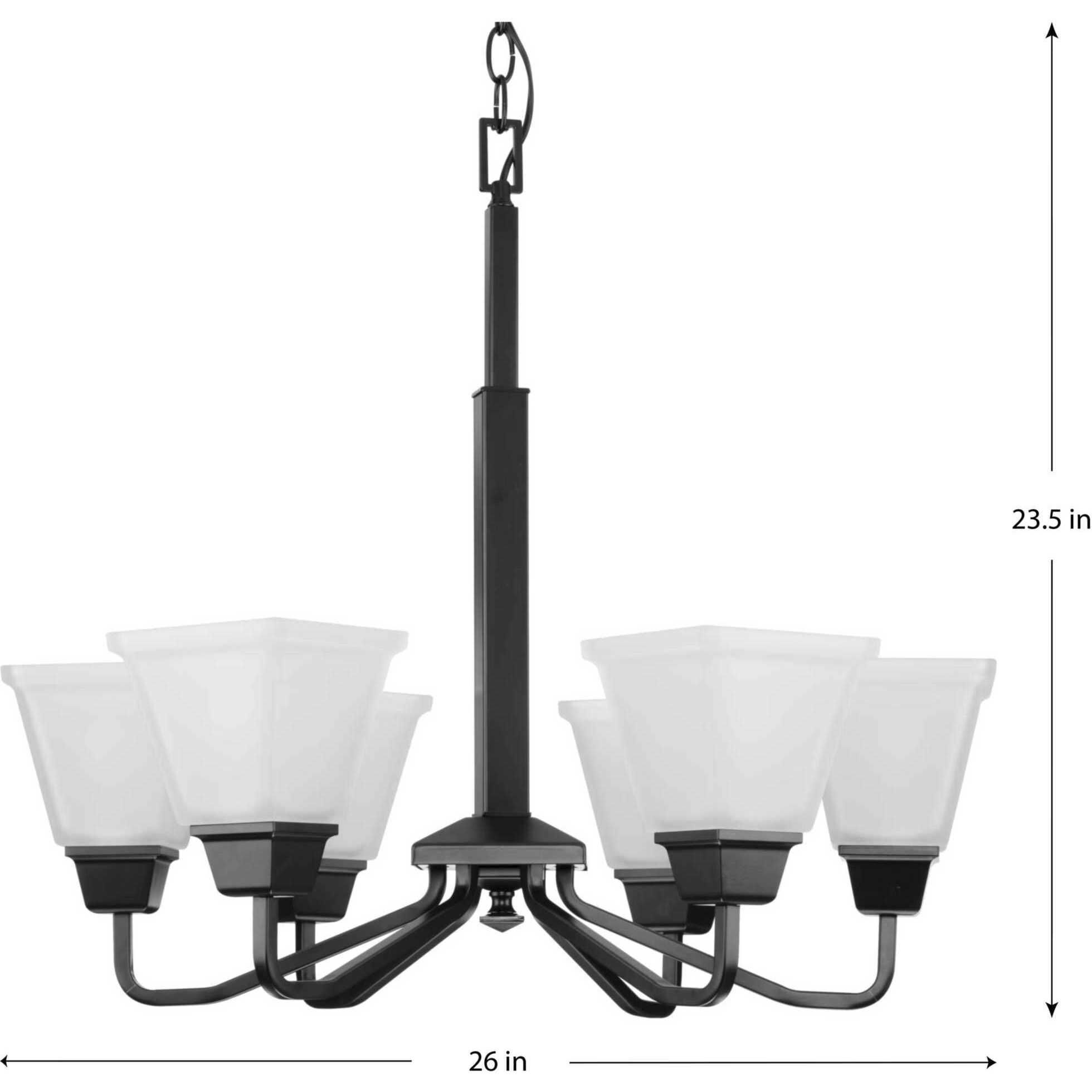 Clifton Heights 6 Light 26 inch Matte Black Chandelier Ceiling Light