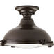 Fresnel Lens LED 12 inch Oil Rubbed Bronze Semi-Flush Mount Ceiling Light