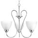 Heart 3 Light 22 inch Polished Chrome Chandelier Ceiling Light