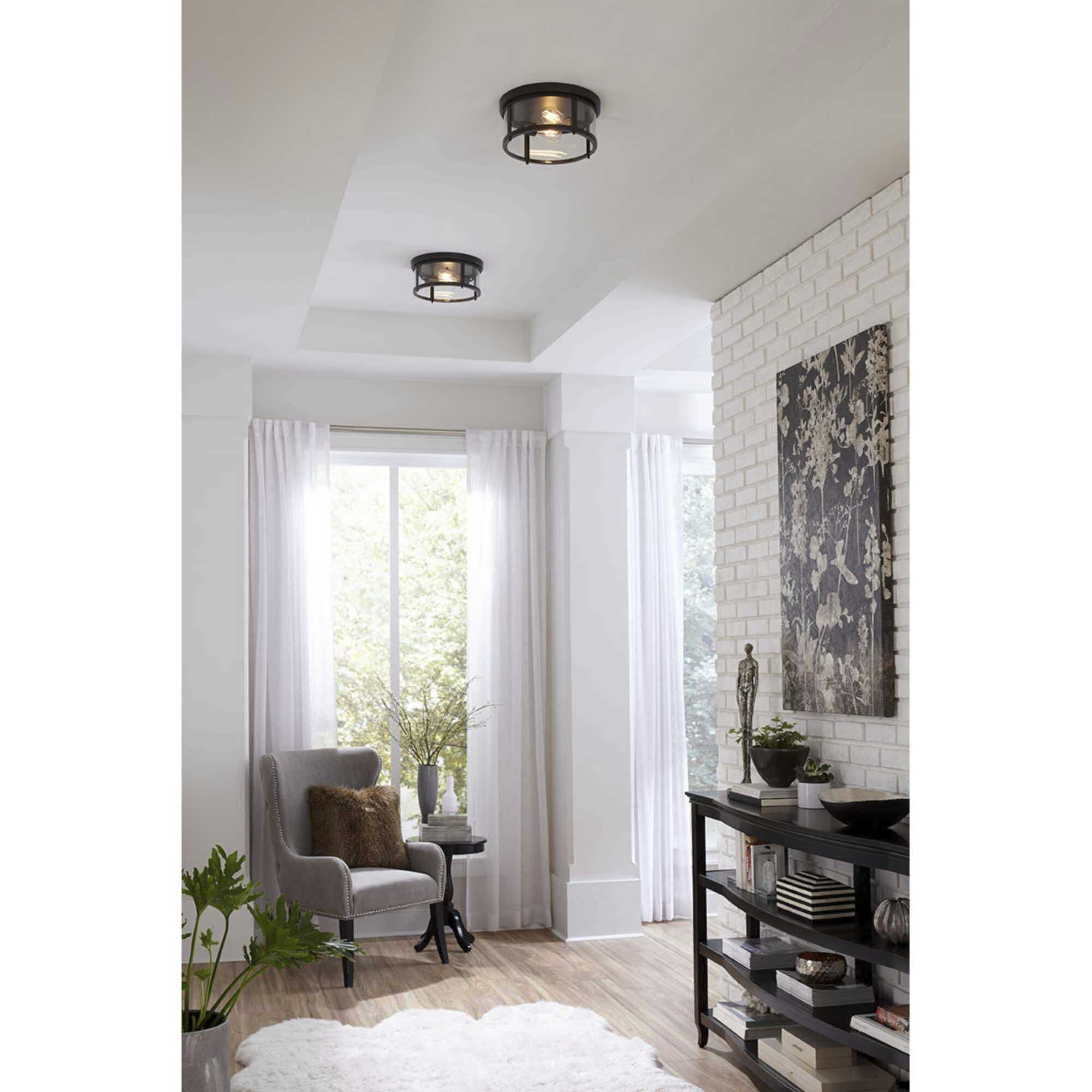 Gunther 2 Light 13 inch Antique Bronze Outdoor Flush Mount