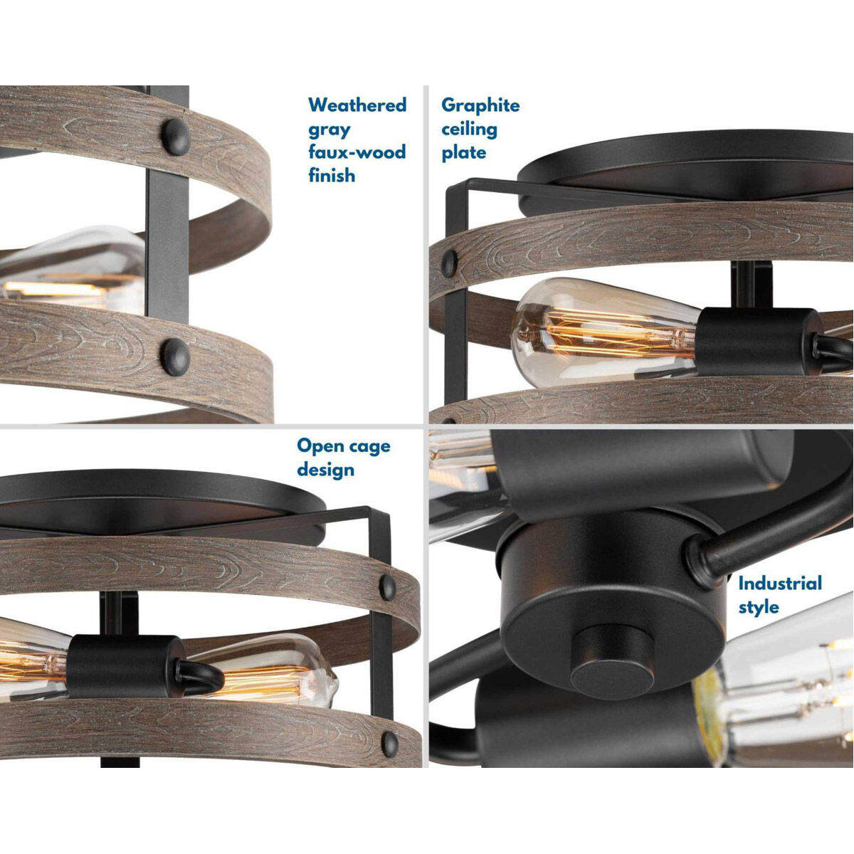 Gulliver 2 Light 14 inch Graphite Flush Mount Ceiling Light