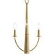 Jheni 3 Light 12 inch Brushed Gold Chandelier Ceiling Light