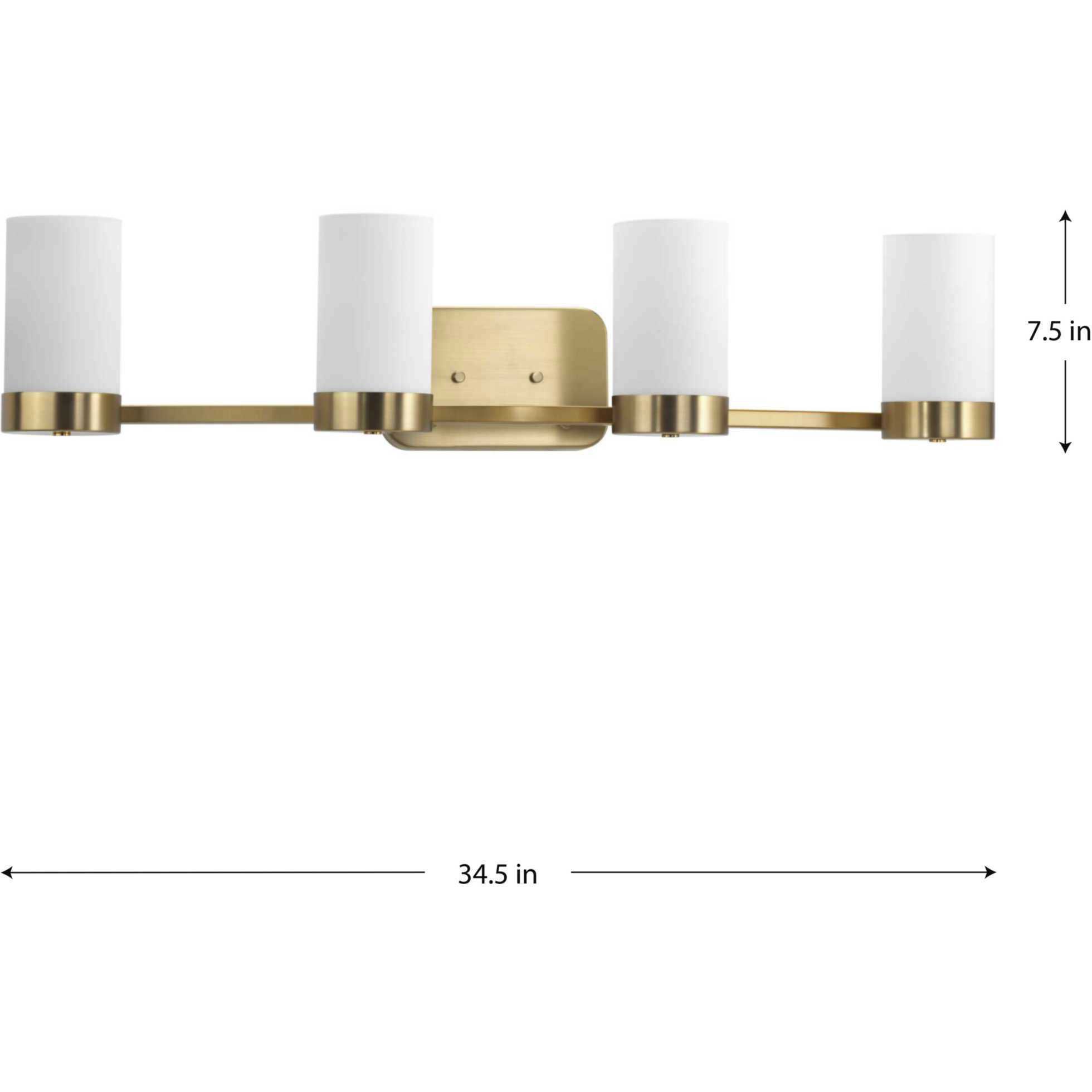 Elevate 4 Light 35 inch Brushed Bronze Bath Vanity Wall Light, Design Series