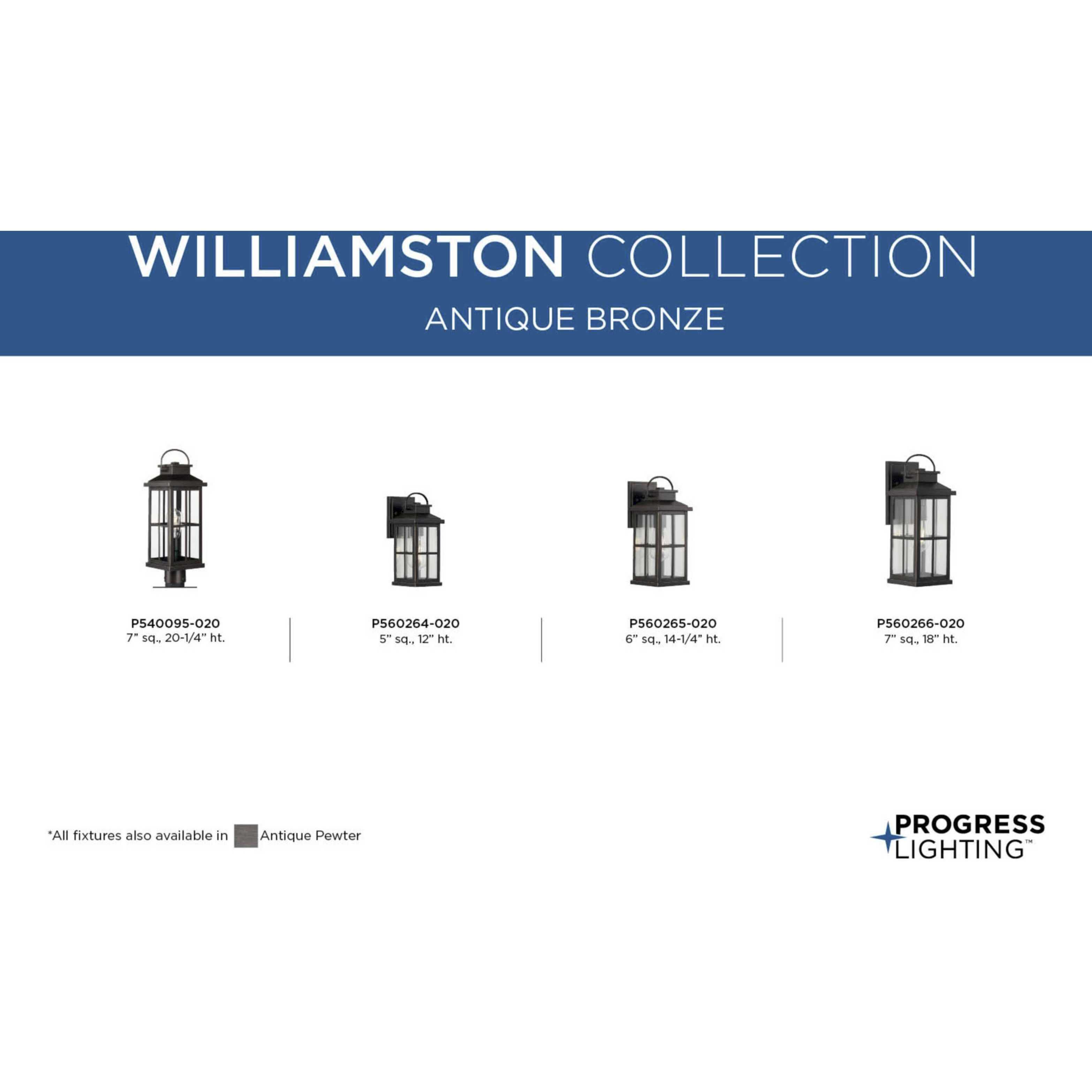 Williamston 1 Light 20 inch Antique Bronze Outdoor Post Lantern