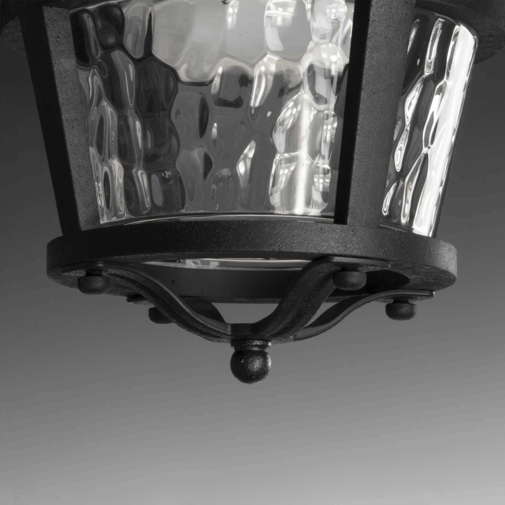 Smyrna 52 inch Forged Black with Toasted Oak Blades Indoor/Outdoor Ceiling Fan, Progress LED