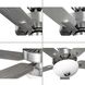 AirPro 52 inch Brushed Nickel with Silver/Grey Weathered Wood Blades Ceiling Fan