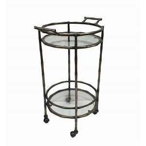 Bamboo Silver Antique Bar Cart
