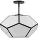 Latham 3 Light 18 inch Matte Black Semi-Flush Mount Ceiling Light